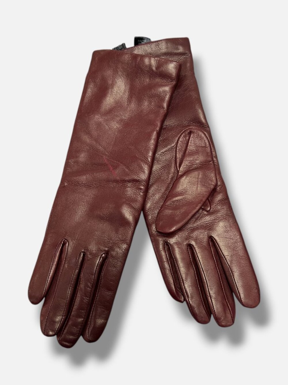 Saks Fifth Avenue Collection Women's Red Cashmere-Lined Leather Gloves Size 7